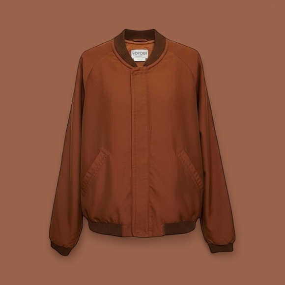 Vintage Camel Brown Suede Bomber Jacket - Picture 2 of 3